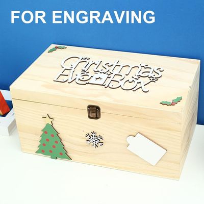 10.6 x 8 x 5.7 Inch Wooden Storage Box with Hinged Lid Customized Logo Acceptable