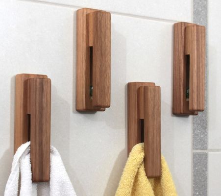 Wooden Towel Holder Classification Non-folding Rack Walnut Wood Hooks as your request
