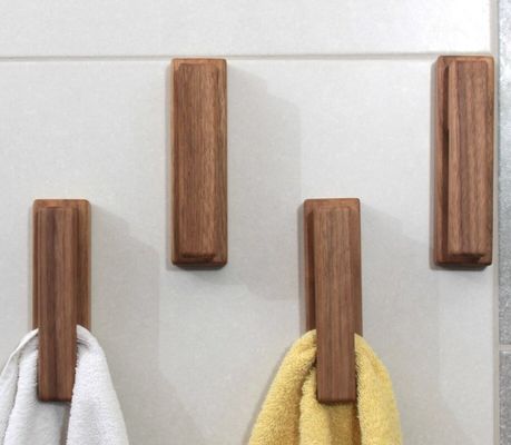 Wooden Towel Holder Classification Non-folding Rack Walnut Wood Hooks as your request