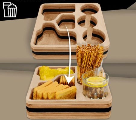 Multi-Functional Serving Tray for Snacks and Drinks Space-Saving Couch Bar Snack Box