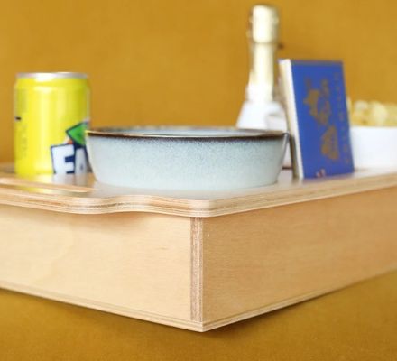 Non-folding Rack Wooden Couch bar Snack tray Space-saving Storage for Small Spaces