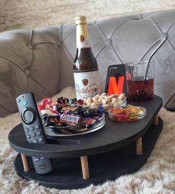 202406 Black Couch Bar with 4 Glass Bowls High Quantity and Stocked Snack Board