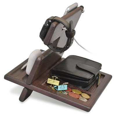Multi-functional Wooden Desktop Cell Phone Holder Stand with Customized Logo Printing