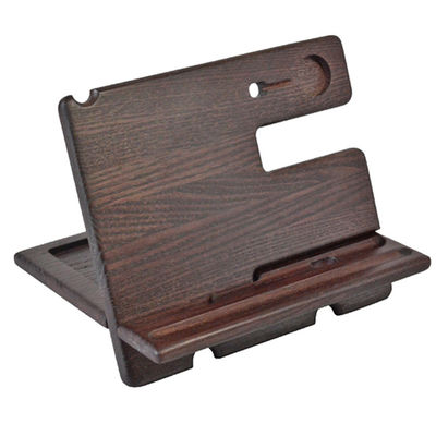Multi-functional Wooden Desktop Cell Phone Holder Stand with Customized Logo Printing