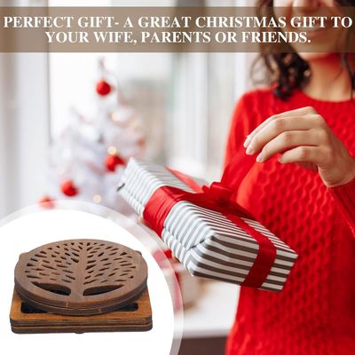 Square Round Tree Trivets Holder Luxury Design Style Wooden Heat Resistant Pads