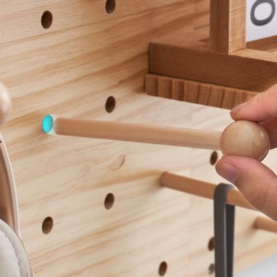 Living Room Furniture Storage Wooden Display Panel Kits 2 Pieces Pegboard Display Stand