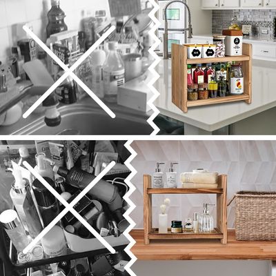 Keep Your Spices Handy and Organized with this Wooden Spice Rack No. of Tiers Single