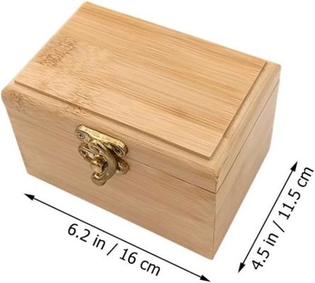 Wooden Bamboo Jewelry Storage Drawer Organizer with Sliding Lid Earring Storage Case