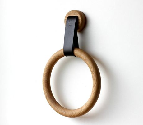 Eco Friendly Wood Towel Holder Ring for Bathroom Decor Single Tier Storage Holders Racks