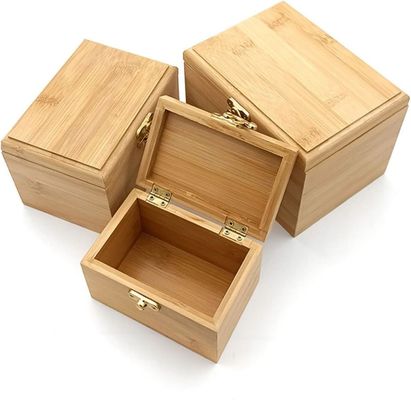 Wooden Bamboo Jewelry Storage Drawer Organizer with Sliding Lid Earring Storage Case