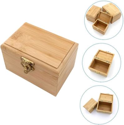 Wooden Bamboo Jewelry Storage Drawer Organizer with Sliding Lid Earring Storage Case