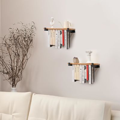 Double Storage Mini Wooden Box Wall Mount Bookshelf for Unique Spaces and Innovation