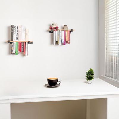Double Storage Mini Wooden Box Wall Mount Bookshelf for Unique Spaces and Innovation