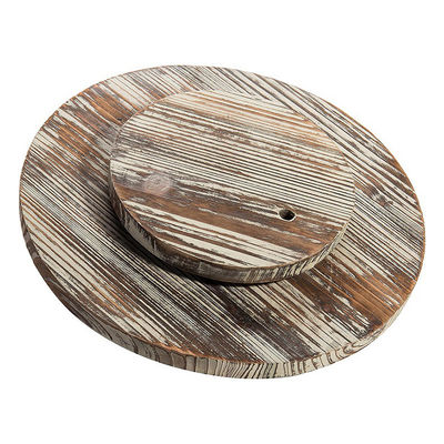 Wood Lazy Susan Turntable for Kitchen Latest Farmhouse Design Style Printed and Burned