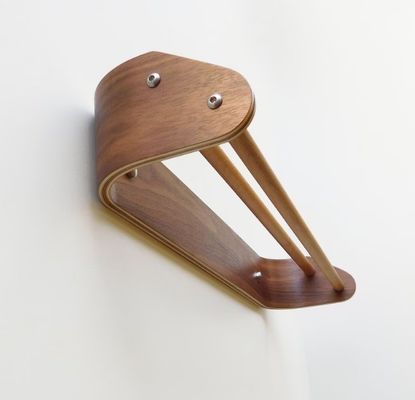 Custom Wooden Double Towel Bar Modern Bath Towel Rack with Wall Mounted Wooden Shelf
