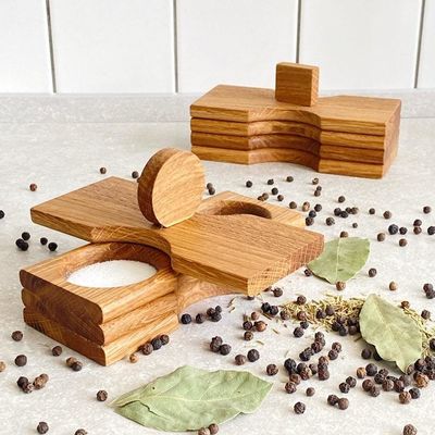 Custom Spice Jar with Shape High Capacity Wood Spice Holder Seasoning Packing Box