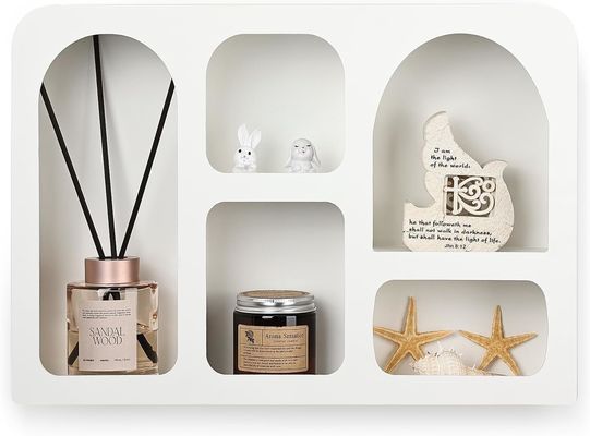 Boho Nordic Modern Style Wall Decor Customized Logo Floating Wall Shelf with Storage