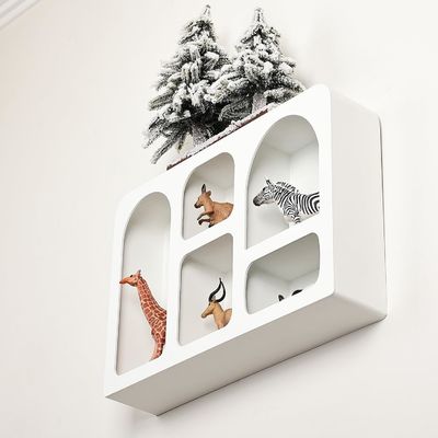 Boho Nordic Modern Style Wall Decor Customized Logo Floating Wall Shelf with Storage