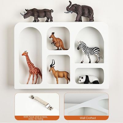 Boho Nordic Modern Style Wall Decor Customized Logo Floating Wall Shelf with Storage