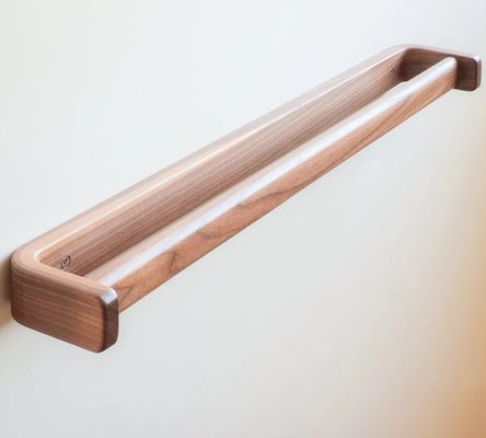 Bathroom Towel Rack Handmade Wooden Towel Bar Large Walnut Towel Rail Non-folding Rack