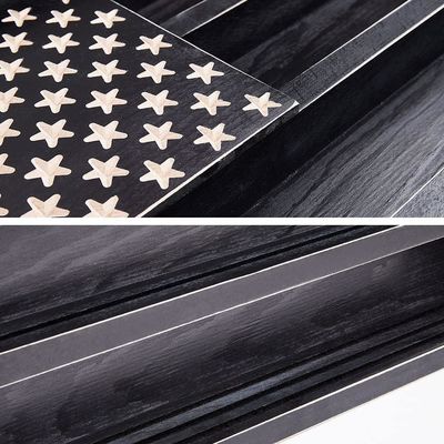 Government Military Challenge Coin Rack Display with Wooden American Flag Wall Decor