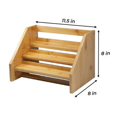 Organic Rectangle Bamboo Cabinet Organizer Shelves 3 Wire Thickness Medium Width