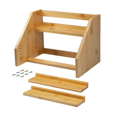Organic Rectangle Bamboo Cabinet Organizer Shelves 3 Wire Thickness Medium Width