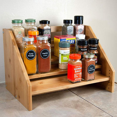 Organic Rectangle Bamboo Cabinet Organizer Shelves 3 Wire Thickness Medium Width