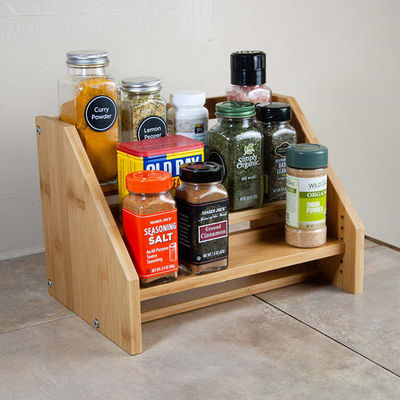 Organic Rectangle Bamboo Cabinet Organizer Shelves 3 Wire Thickness Medium Width