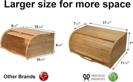 Other Gift Craft Eco-Friendly Natural Bamboo Large Wooden Box Storage Boxes Kitchen Counter Organizer