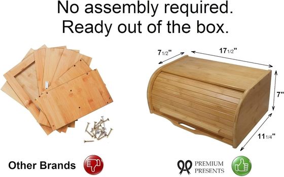 Other Gift Craft Eco-Friendly Natural Bamboo Large Wooden Box Storage Boxes Kitchen Counter Organizer