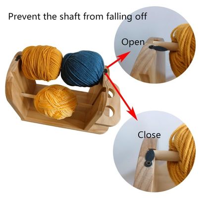 Wood Yarn Holder Double Revolving for Crochet Knitting Handmade Yarn Ball Dispenser
