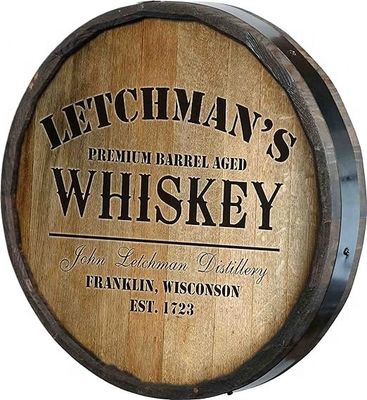 Varnishing Printing Handling Wooden Barrel Wall Decoration Bar Sign for Wine and Beer
