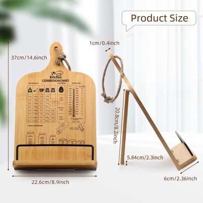 Single Tier Cook Book Stand with Measurement Conversion Chart Essential Household Item