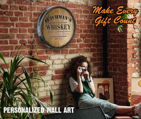 Varnishing Printing Handling Wooden Barrel Wall Decoration Bar Sign for Wine and Beer