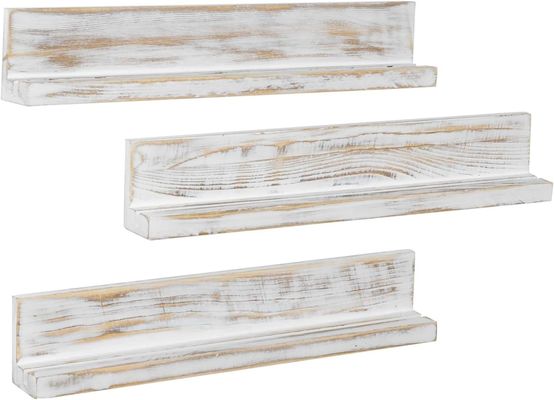 Wall Mounted White Washed Solid Wood Challenge Coin Holder Three-layer Wood Handicraft