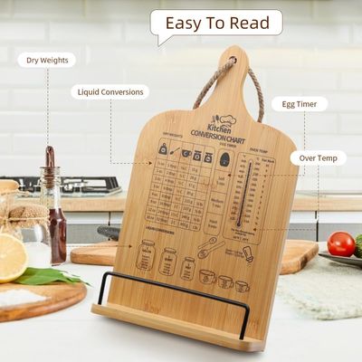 Single Tier Cook Book Stand with Measurement Conversion Chart Essential Household Item