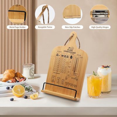 Single Tier Cook Book Stand with Measurement Conversion Chart Essential Household Item