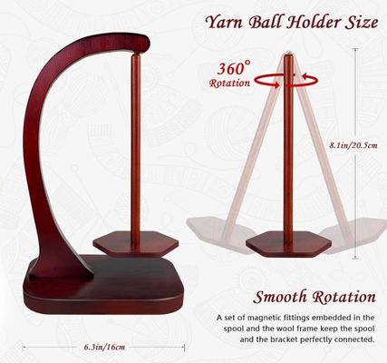 Magnetic Metal Twirling Mechanism Wooden Yarn Spinner for Knitting and Crocheting