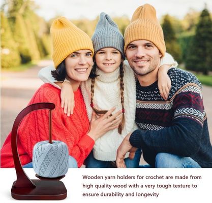 Magnetic Metal Twirling Mechanism Wooden Yarn Spinner for Knitting and Crocheting