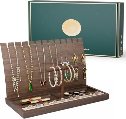 BAMBOO Necklace Holder Wooden Jewelry Display Stand for Bangle Watches Rings Earrings