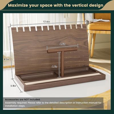 BAMBOO Necklace Holder Wooden Jewelry Display Stand for Bangle Watches Rings Earrings