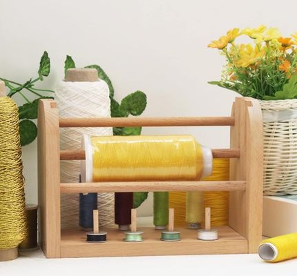 202406 Wooden Yarn Spool Holder Thread Spool Storage Rack Spinning Ball Winder Compact