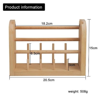 202406 Wooden Yarn Spool Holder Thread Spool Storage Rack Spinning Ball Winder Compact