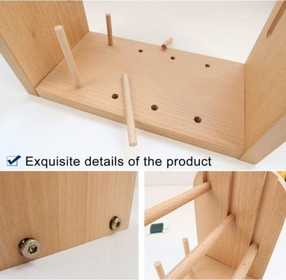 202406 Wooden Yarn Spool Holder Thread Spool Storage Rack Spinning Ball Winder Compact