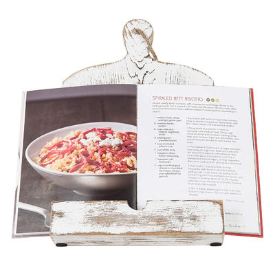 Functional Design Pine Rustic Style Wooden Cookbook Stand for No Sample Required