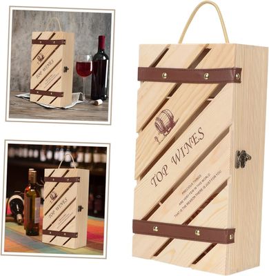 Customized Logo Acceptable Wooden Wine Case for Red Wine Bottle Gift Container Box