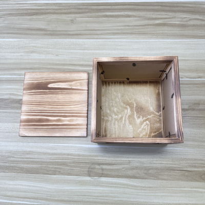 Wooden Photo Frame Storage Box in 21x21x17cm Size with Customizable Color Option