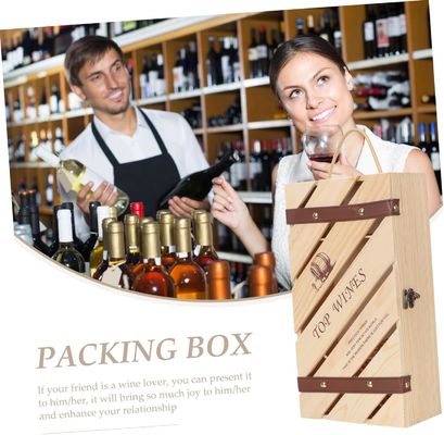 Customized Logo Acceptable Wooden Wine Case for Red Wine Bottle Gift Container Box