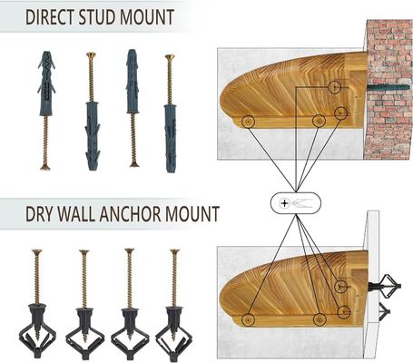 Wall Mounted Wood Corner Shelf for TV Accessories and Small Plant Photo Frame Storage